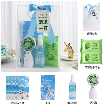 夏日防暑降温包套装礼品公司送员工福利夏季清凉礼盒实用伴手礼猫