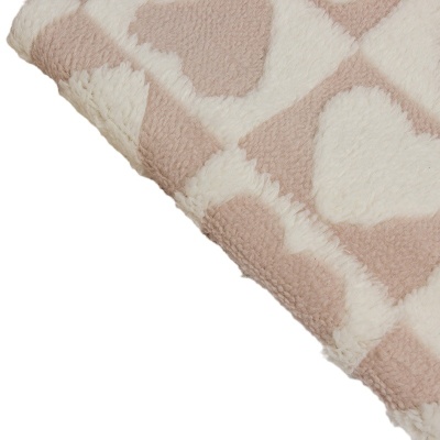 工厂现货爱心提花舒棉绒阳离子色织服装家纺家居宠物用品箱包鞋帽