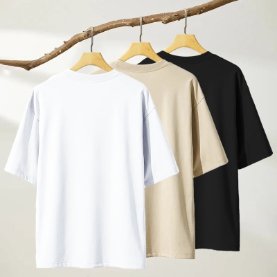 春季新款潮流印花300g重磅男纯棉t恤短袖简约男装上衣广州批发