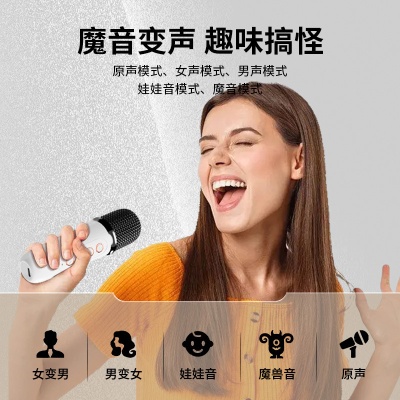 K歌音响Y8便携无线蓝牙音响带话筒歌词显示儿童无线麦克风一体