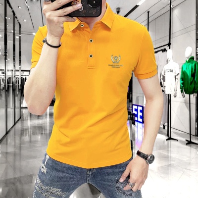 夏季新款男士休闲短袖t恤翻领polo衫潮流男装透气半截袖商务上衣