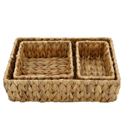 收纳筐桌面收纳篮水葫芦草编织收纳盒浴室储物篮厕所家用置物篮