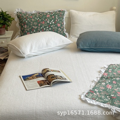 直条染色砂洗60支全棉巴厘纱高织密床单床盖夏被空调被三，四件套