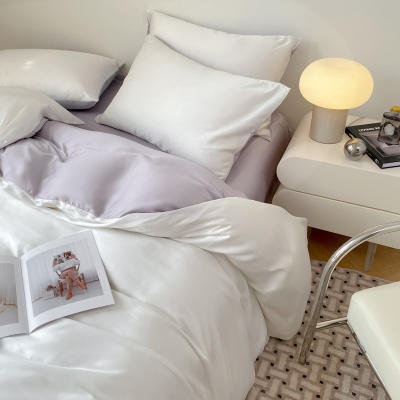 冰丝四件套夏款床单夏凉被套罩宿舍三件套床上用品2025新款非天丝