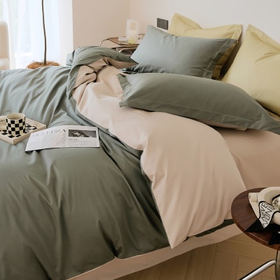 100s全棉长绒棉四件套a类纯棉被套亲肤裸睡三件套高级感床上用品4