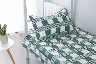 学生棉被花色床单式印染初中生纯棉床单被罩 简约平纹学生三件套