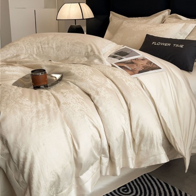 高端A类200支长绒棉四件套纯棉被套全棉床单款高级感提花床上用品