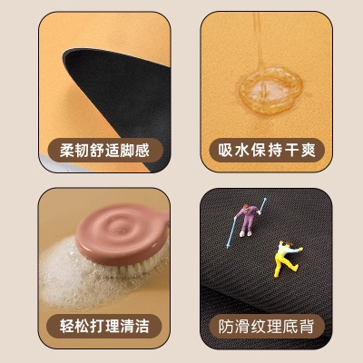 卡通浴室吸水地垫趣味卫生间门口硅藻泥防滑脚垫家用厕所速干地毯