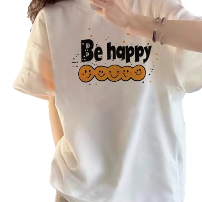 短袖t恤2025新款夏季白色纯棉可爱卡通半袖内搭上衣设计感小众女