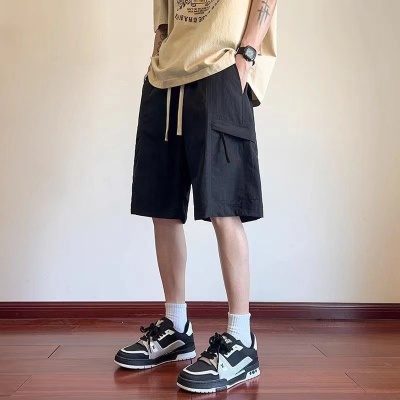 潮牌工装短裤男士夏季薄款2025新款运动裤外穿冰丝百搭五分休闲裤