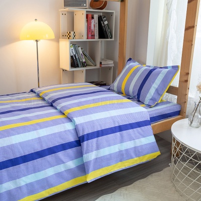 大学军训学生宿舍三件套床单被罩枕套单人床上用品单位纯棉三件套