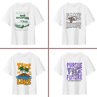 外贸热卖重磅潮牌男装t恤小领口oversize休闲短袖男涤纶上衣批发