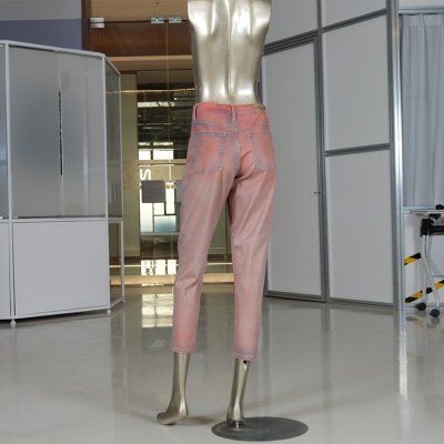 女装七分牛仔裤 全棉 双面冷转印技术 时尚潮流