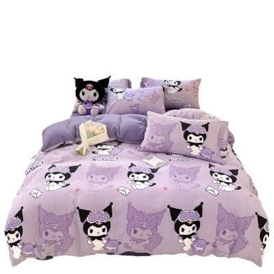 跨境三丽鸥云朵水洗棉四件套a类学生宿舍被套卡通床单床笠三件套