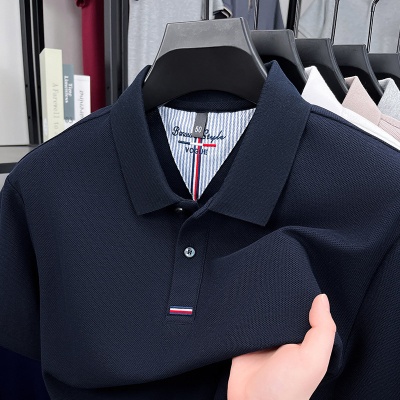 100%纯棉翻领poloT恤跨境休闲男装宽松打底体恤衫上衣男装短袖男t