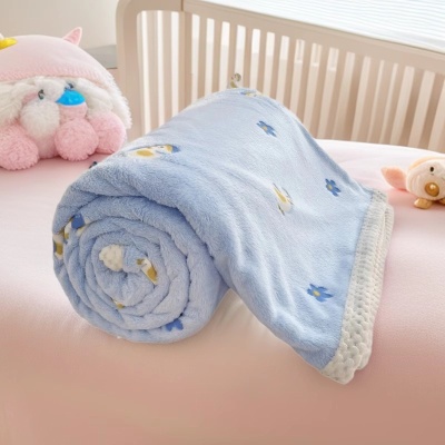 ins宿舍床单盖毯披肩小毛绒毯子保暖卡通珊瑚绒午睡法兰绒牛奶绒