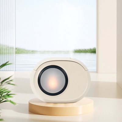 跨境新品小型便携充电双喷动态烛光火焰灯USB大雾量桌面加湿器