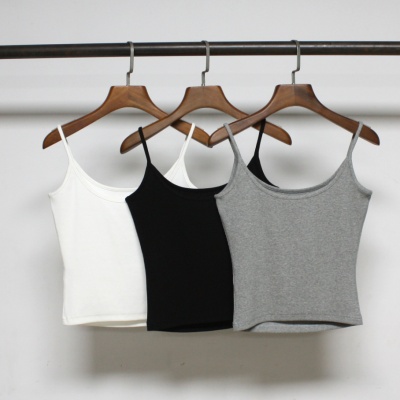 凡家原创三色螺纹吊带棉质亲肤版型正B搭修身小背心吊带