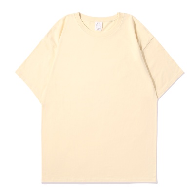 400g重磅新疆纯棉T恤男圆领短袖纯色美式休闲百搭半袖打底体恤女
