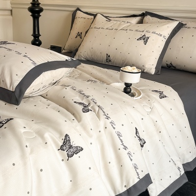 夏季A类轻奢空调被四件套可机洗夏天水洗棉薄款单双人凉感薄被子