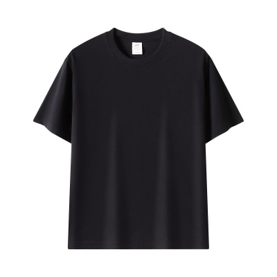 春夏新款230g正肩纯棉纯色短袖T恤男女潮圆领打底空白体恤衫批发