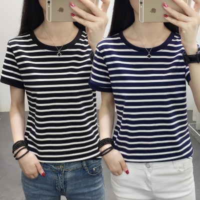 外贸2024夏季韩版新款短袖t恤女圆领宽松胖mm200斤大码女装体恤衫