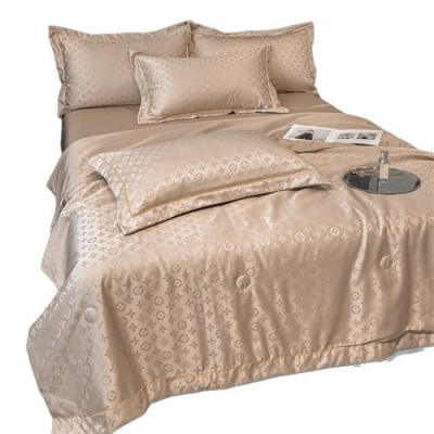 高级感冰丝床上用品夏凉被四件套轻奢贡缎水洗真丝裸睡夏被空调被