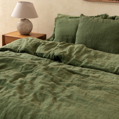 100大麻床单被套床上用品外贸轻奢夏裸睡水洗纯汉麻雨露麻四件套