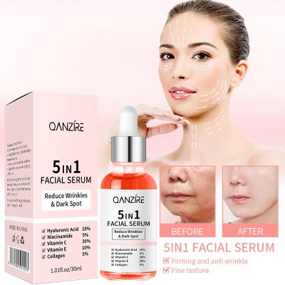 跨境全英文5合1精华液面部精华液5 in1serum护肤精华液现货