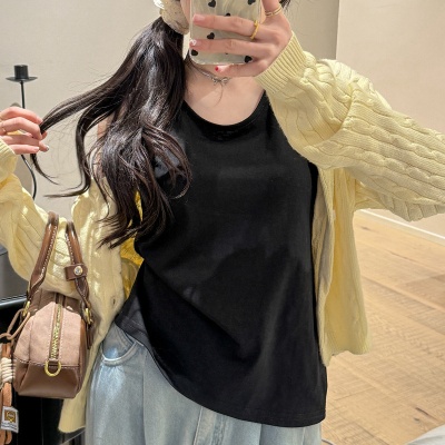 雪花棉春夏季bm慵懒风宽松打底内搭小吊带背心女外穿辣妹无袖上衣