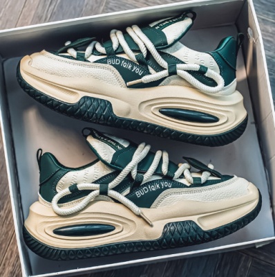 男鞋春季户外跑步耐磨厚底增高运动潮鞋学生校园风百搭网红老爹鞋