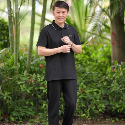 中老年人运动套装男夏季爸爸夏装时尚短袖t恤爷爷老人男士运动服