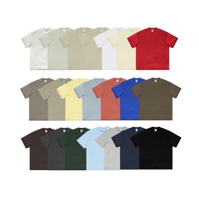 BE男装2025春夏季305G重磅t恤男美式纯棉潮牌纯色短袖青少年t恤
