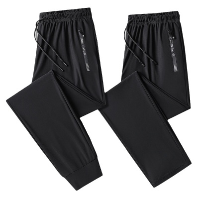 冰丝休闲裤男夏季男裤薄款潮牌宽松休闲速干裤高弹运动裤男款长裤