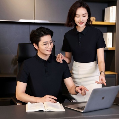 耐磨四面弹力男装polo衫团体服定制高级感印logo商务翻领广告衫夏