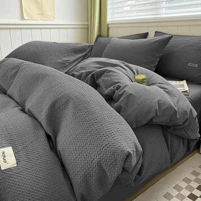 华夫格被套单件水洗棉被罩2025新款150x200床单独被单三件套4件套