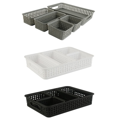 厂家批发桌面收纳筐 PP材质多功能收纳筐 加厚生活用品收纳盒分类