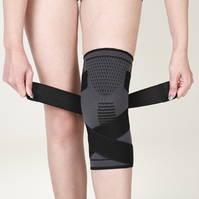 厂家户外骑行健身跑步男女透气阻滑尼龙针织加压运动护膝绑带护膝