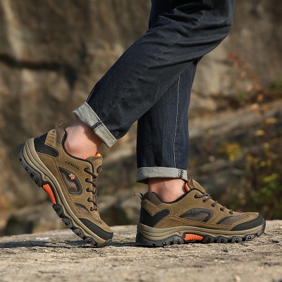 秋冬男士低帮防滑户外登山鞋跨境大码休闲健步鞋透气旅游鞋徒步鞋