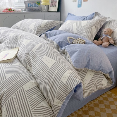 A纯棉四件套类南通家纺全棉三件套高级感床单被罩单品被套母婴级4