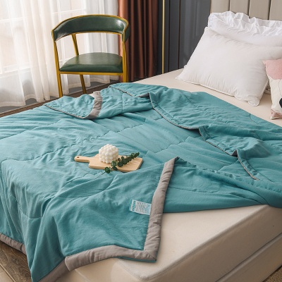 厂家批发日式水洗棉夏被单双人夏季空调被会销礼品夏凉被团购批发