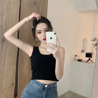 一件代发新款夏季短款露脐背心女内搭外穿打底辣妹吊带衣服女批发