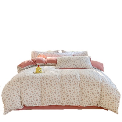A类双层纱四件套简约泡泡棉被套床上用品ins水洗棉学生宿舍三件套