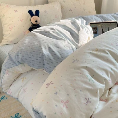 卡通床上用品被套学生宿舍三件套被单4件套亲肤水洗棉四件套清仓