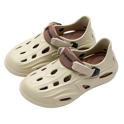 洁丽雅男士洞洞鞋夏季潮流简约户外防滑运动包头沙滩鞋开车凉拖鞋