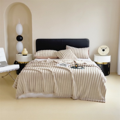 冬季办公室午睡披肩毛毯牛奶绒空调毯子沙发盖毯珊瑚绒小被子加厚