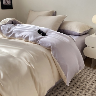 2025夏季纯色冰丝四件套a类凉感床单被套宿舍三件套南通床上用品4