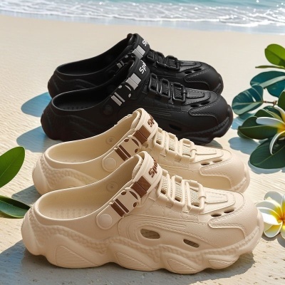 洞洞鞋男士夏季踩屎感户外穿开车运动沙滩防滑防臭海边溯溪凉拖鞋