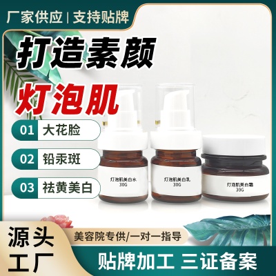 院线专供打造素颜灯泡肌调肤套祛铅汞斑大花脸去黄美白护肤品套装