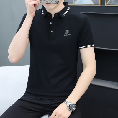 厂家代发夏季男装丝光棉polo衫时尚刺绣短袖男t恤新款男士polo衫